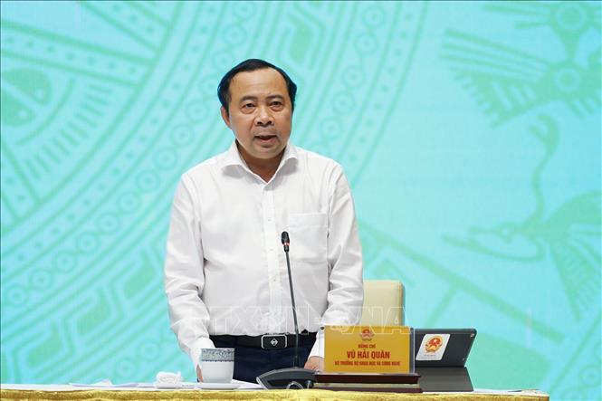 Bộ trưởng Bộ Khoa học và Công nghệ Vũ Hải Quân phát biểu. Ảnh: Dương Giang – TTXVN 

