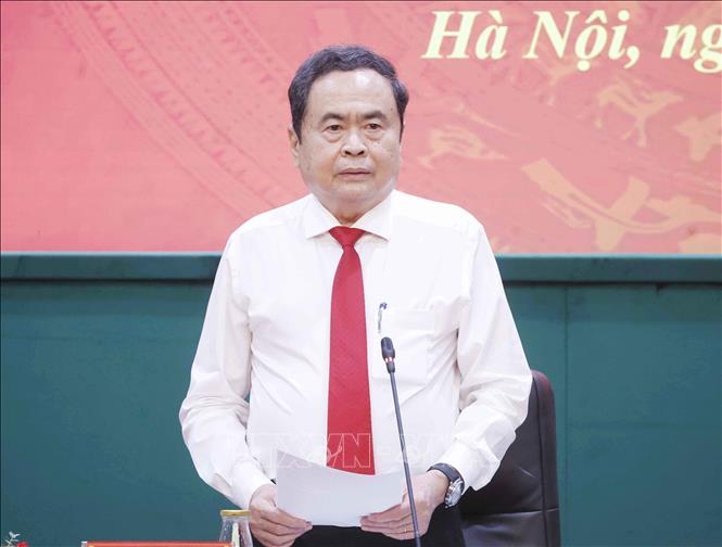 NA Chairman Tran Thanh Man speaks at the conference. VNA Photo: Thống Nhất 