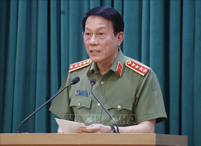 Minister of Public Security Luong Tam Quang speaks at the conference. VNA Photo: Thống Nhất 