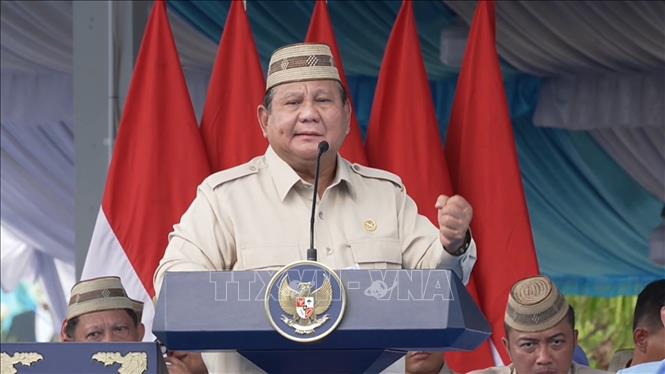 Tổng thống Prabowo Subianto phát biểu tại sự kiện. Ảnh: Đỗ Quyên – PV TTXVN tại Indonesia