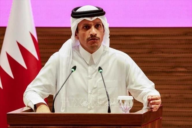 Thủ tướng kiêm Ngoại trưởng Qatar Sheikh Mohammed bin Abdulrahman Al Thani cho biết các nước vùng Vịnh đang phối hợp xây dựng một cơ chế an ninh chung với Iran nhằm giảm nguy cơ xung đột và tạo nền tảng cho hợp tác kinh tế trong tương lai.  Ảnh: IRNA/TTXVN