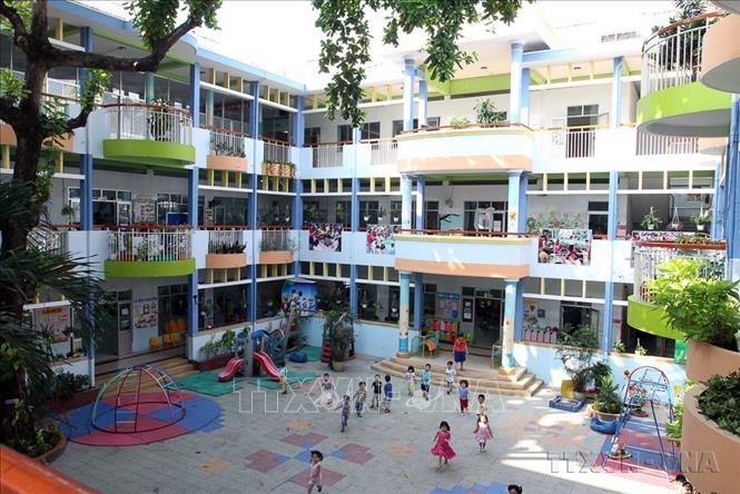 Trường Mầm non Tuổi thơ 7, quận 3 (TP Hồ Chí Minh) - trường đạt chuẩn quốc gia. Ảnh: Phương Vy- TTXVN