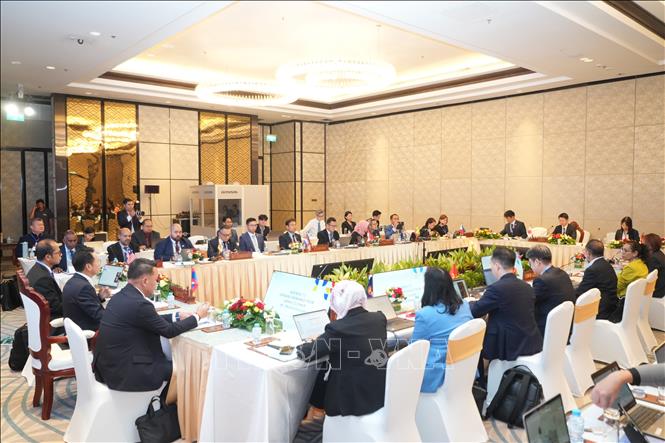Quang cảnh Hội nghị Ủy ban Hợp tác ASEAN - Nhật Bản về Khoa học, Công nghệ và Đổi mới sáng tạo lần thứ 15 (AJCCST-15). Ảnh: Văn Phiên - PV TTXVN tại Lào