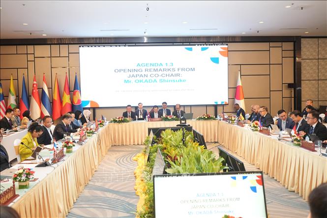 Quang cảnh Hội nghị Ủy ban Hợp tác ASEAN - Nhật Bản về Khoa học, Công nghệ và Đổi mới sáng tạo lần thứ 15 (AJCCST-15). Ảnh: Văn Phiên - PV TTXVN tại Lào