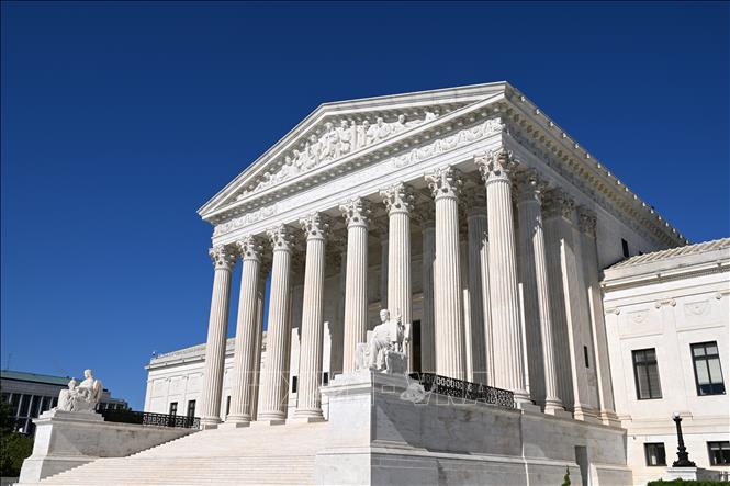Tòa án Tối cao Mỹ ở Washington, D.C. Ảnh: THX/TTXVN