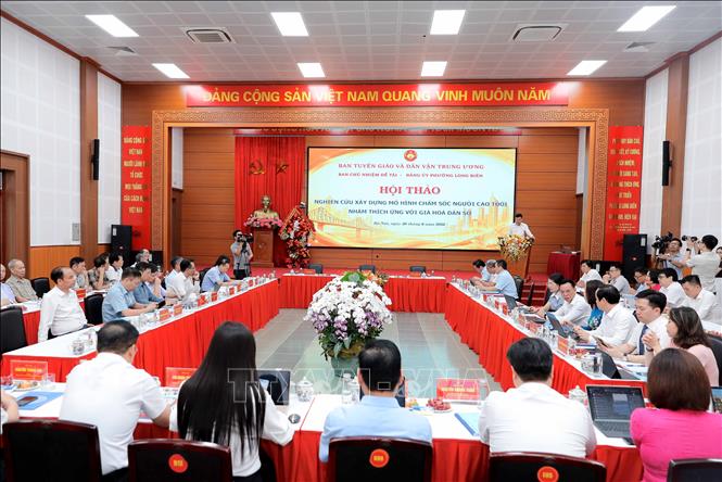 Cơ sở dưỡng lão tại Thạch Bàn còn được lựa chọn làm mô hình điểm, đưa vào nội dung hội thảo của Ban Tuyên giáo và Ban Dân vận Trung ương nhằm nghiên cứu, nhân rộng giải pháp chăm sóc người cao tuổi, thích ứng hiệu quả với già hóa dân số. Ảnh: Phan Phương – TTXVN