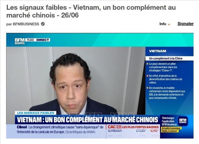 Ông Mickaël Driol, Tổng Giám đốc Mekong Partners, trong cuộc trao đổi với kênh BFM Business của Pháp. Ảnh: TTXVN phát