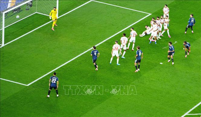 Pha ghi bàn mở tỉ số trận đấu của Giovani Lo Celso, đội tuyển Argentina. Ảnh: THX/TTXVN phát