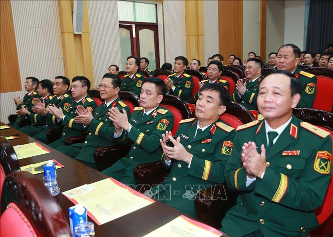Lãnh đạo các cơ quan của Bộ Quốc phòng dự lễ kỷ niệm. Ảnh: Trọng Đức - TTXVN