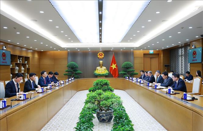 Thủ tướng Lê Minh Hưng tiếp Đại sứ Hàn Quốc Choi Young Sam đến chào từ biệt. Ảnh: Dương Giang – TTXVN. Ảnh: Dương Giang – TTXVN 