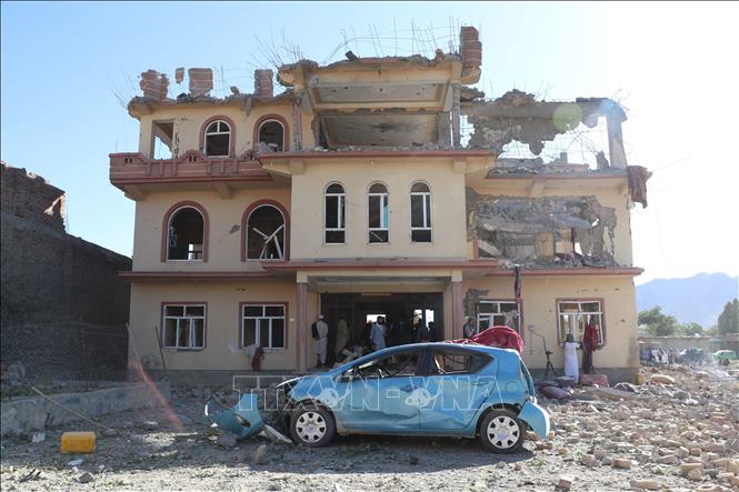 Tòa nhà bị phá hủy sau các cuộc không kích của Pakistan nhằm vào tỉnh Paktia, Afghanistan ngày 29/6/2026. Ảnh: THX/TTXVN phát