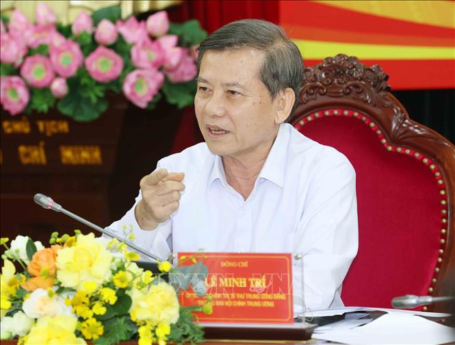 Đồng chí Lê Minh Trí chủ trì hội nghị. Ảnh: Phương Hoa - TTXVN
