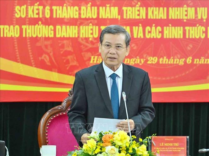 Đồng chí Lê Minh Trí phát biểu kết luận hội nghị. Ảnh: Phương Hoa - TTXVN
