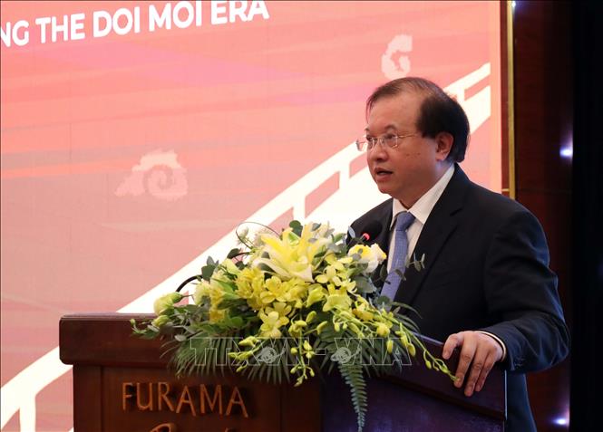 Thứ trưởng Bộ Văn hóa, Thể thao và Du lịch Tạ Quang Đông phát biểu tại hội thảo. Ảnh: Trần Lê Lâm - TTXVN 