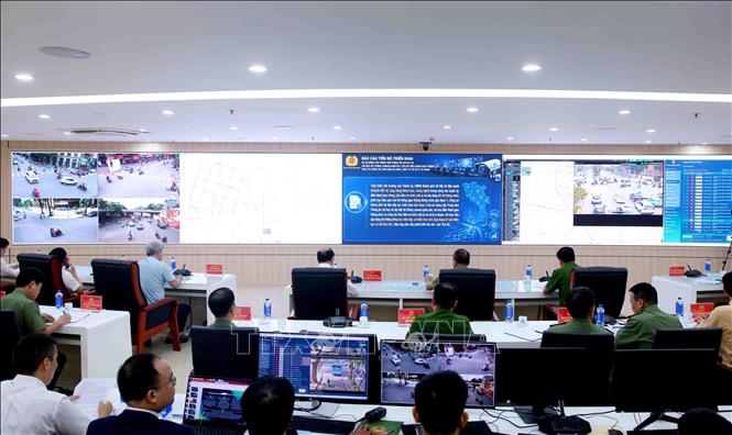 The Command Information Centre of Hanoi's Police. VNA Photo: Phạm Kiên 