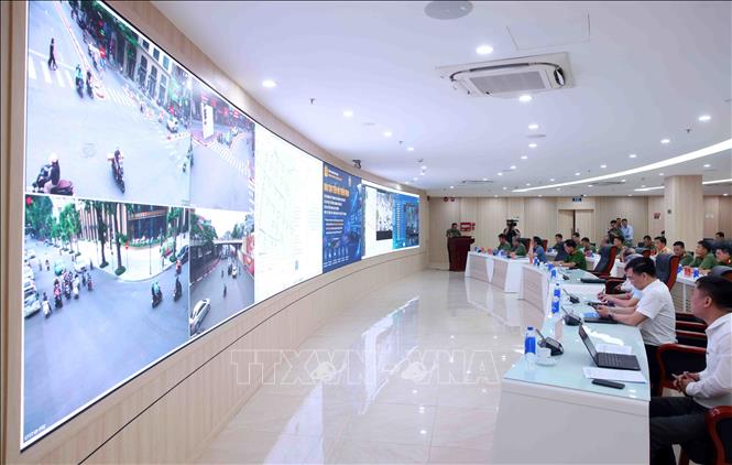 The Command Information Centre of Hanoi's Police. VNA Photo: Phạm Kiên 