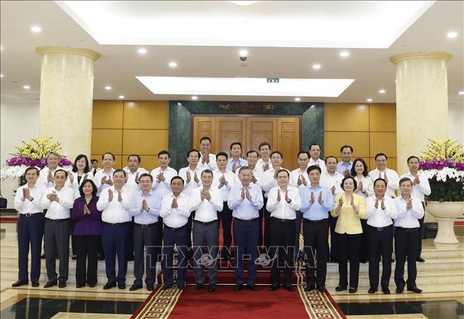 Tổng Bí thư, Chủ tịch nước Tô Lâm, Trưởng Ban Chỉ đạo Trung ương về đối ngoại và hội nhập quốc tế và các thành viên. Ảnh: Thống Nhất – TTXVN