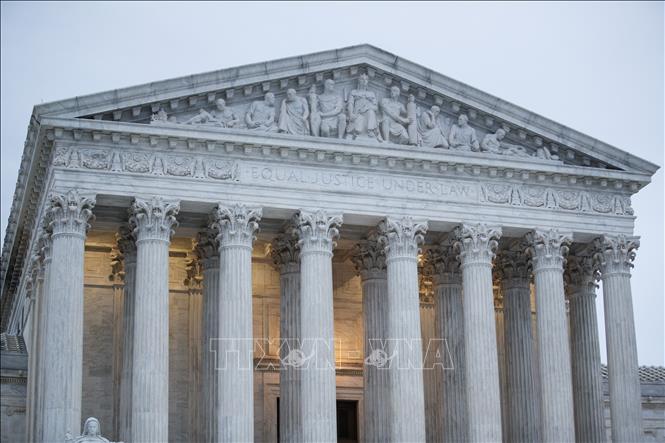 Tòa án Tối cao Mỹ tại Washington, D.C. Ảnh: THX/TTXVN phát