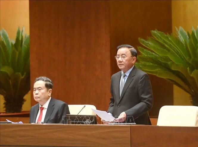Đồng chí Trần Cẩm Tú, Uỷ viên Bộ Chính trị, Thường trực Ban Bí thư điều hành hội nghị. Ảnh: Phương Hoa - TTXVN