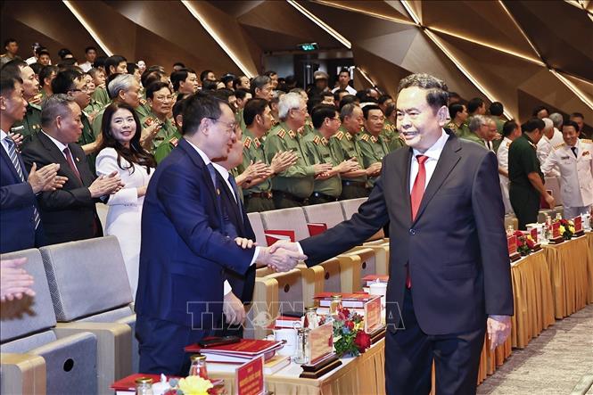 Chủ tịch Quốc hội Trần Thanh Mẫn với đại biểu dự Lễ kỷ niệm. Ảnh: Doãn Tấn - TTXVN