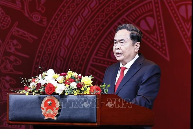 Chủ tịch Quốc hội Trần Thanh Mẫn phát biểu. Ảnh: Doãn Tấn - TTXVN