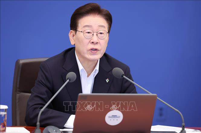 Tổng thống Hàn Quốc Lee Jae Myung phát biểu tại Seoul. Ảnh: YONHAP/TTXVN phát