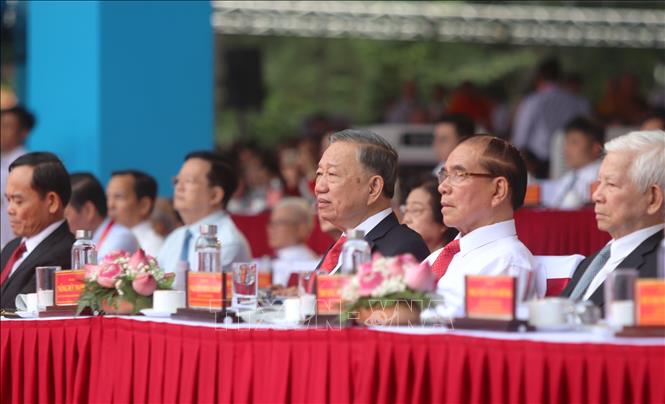 Tổng Bí thư, Chủ tịch nước Tô Lâm dự Lễ kỷ niệm 50 năm Ngày Sài Gòn – Gia Định chính thức vinh dự mang tên Chủ tịch Hồ Chí Minh Minh tại Hội trường Thống Nhất (Thành phố Hồ Chí Minh). Ảnh: Thanh Vũ – TTXVN