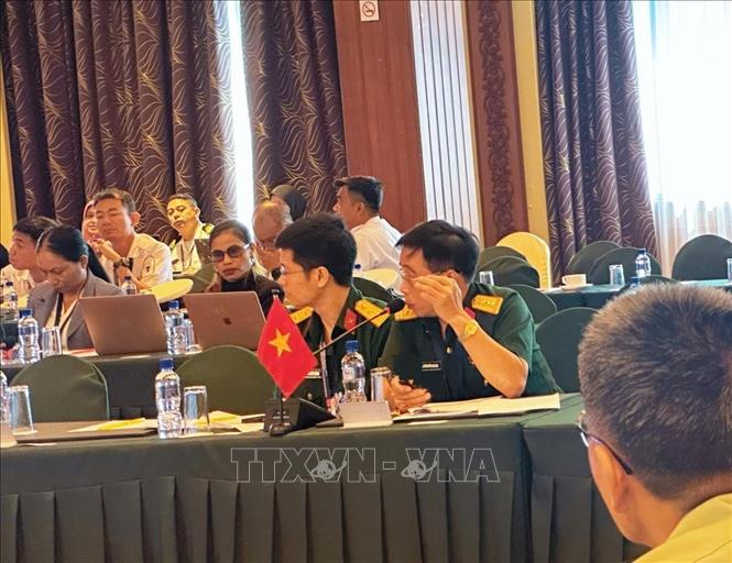 Đại tá Nguyễn Như Cảnh, Trưởng đoàn Việt Nam, phát biểu tại Hội nghị. Ảnh: TTXVN phát

