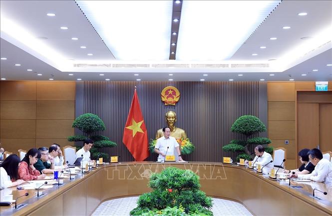Phó Thủ tướng Lê Tiến Châu chủ trì cuộc họp. Ảnh: Tuấn Anh - TTXVN