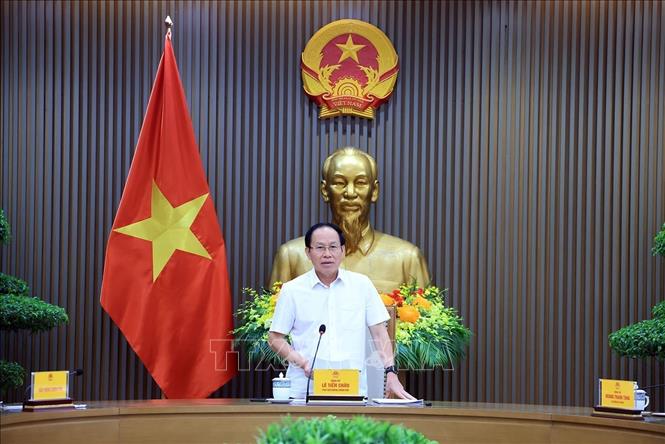 Phó Thủ tướng Lê Tiến Châu chủ trì cuộc họp. Ảnh: Tuấn Anh - TTXVN