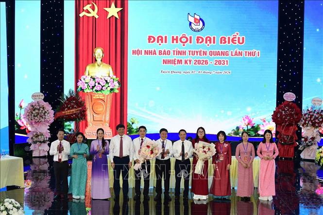Ban Chấp hành Hội Nhà báo tỉnh Tuyên Quang khóa I, nhiệm kỳ 2026-2031. Ảnh: Hoàng Hải - TTXVN