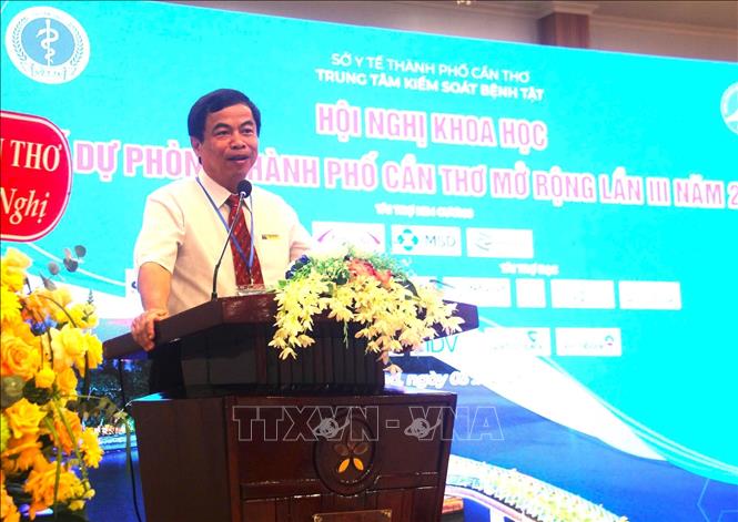 Ông Trần Văn Dũng, Phó Giám đốc Sở Y tế thành phố Cần Thơ, phát biểu tại sự kiện. Ảnh: Ánh Tuyết - TTXVN