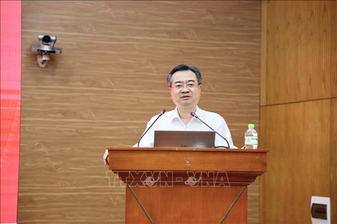 Đồng chí Nguyễn Thanh Nghị, Ủy viên Bộ Chính trị, Bí thư Trung ương Đảng, Trưởng Ban Chính sách, chiến lược Trung ương chủ trì hội nghị. Ảnh: TTXVN
