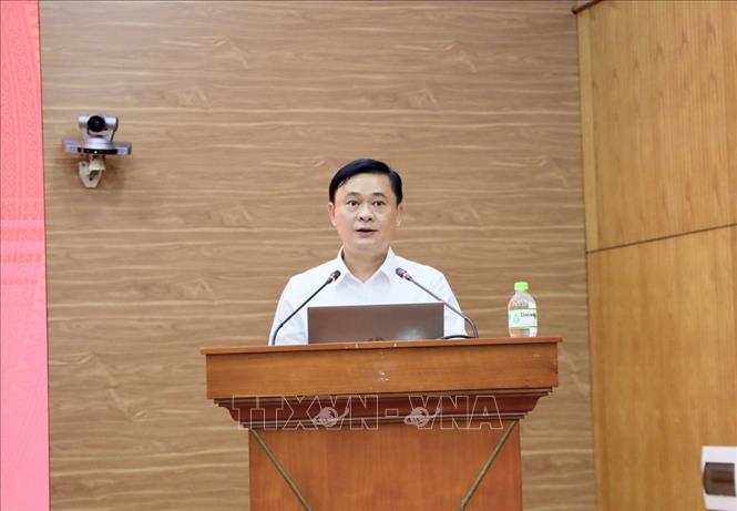 Đồng chí Thái Thanh Quý, Uỷ viên Trung ương Đảng, Phó Trưởng Ban Thường trực Ban Chính sách, chiến lược Trung ương chủ trì hội nghị. Ảnh: TTXVN
