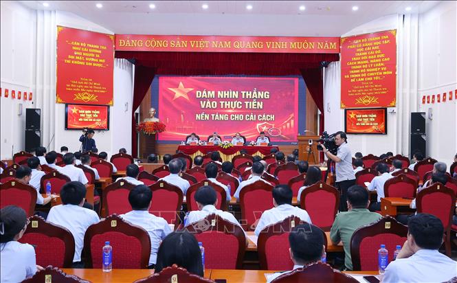 Hội nghị  trực tuyến sơ kết công tác 6 tháng đầu năm, triển khai nhiệm vụ công tác 6 tháng cuối năm 2026 của ngành Thanh tra. Ảnh: Văn Điệp - TTXVN
