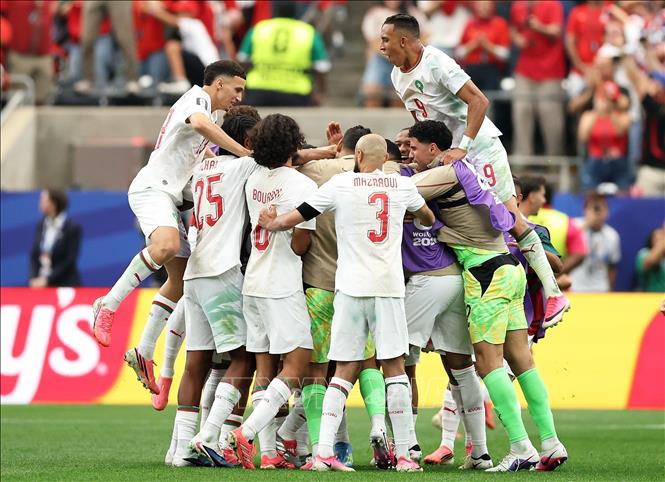 Morocco trở thành đại diện châu Phi đầu tiên trong lịch sử hai lần lọt vào tứ kết World Cup. Ảnh: THX/TTXVN phát