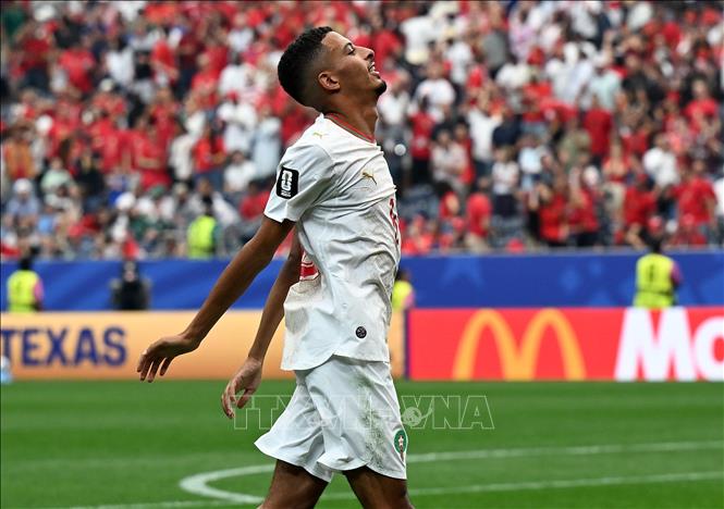 Tiền vệ Morocco Azzedine Ounahi (ảnh) là người lập cú đúp, giúp đội nhà vượt lên dẫn trước 2-0. Ảnh: THX/TTXVN phát