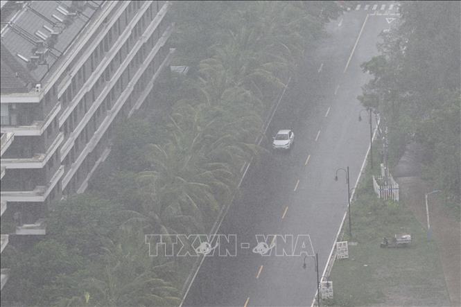 Mưa lớn tại Hải Nam, Trung Quốc ngày 3/7/2026. Ảnh: THX/TTXVN phát