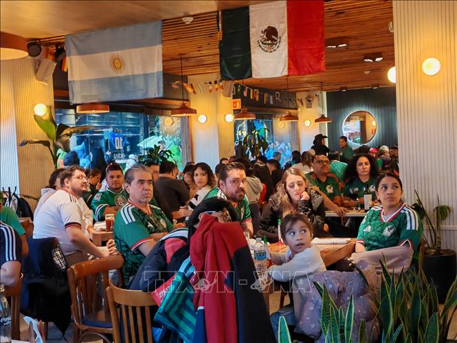 Những ánh mắt tiếc nuối và lo lắng của người hâm mộ Mexico sau khi tuyển Anh ghi bàn nâng tỷ số. Ảnh: Phương Lan - PV TTXVN tại Mexico
