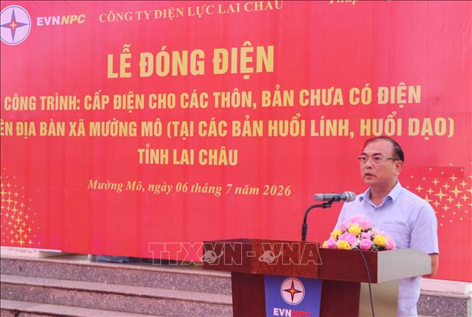 Ông Nguyễn Sỹ Cảnh, Phó Chủ tịch UBND tỉnh Lai Châu, phát biểu tại buổi lễ. Ảnh: Nguyễn Oanh - TTXVN