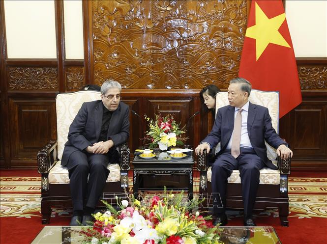 Tổng Bí thư, Chủ tịch nước Tô Lâm tiếp Đại sứ Cộng hòa Hồi giáo Iran Akbar Ghasemi Ali Abadi. Ảnh: Thống Nhất – TTXVN