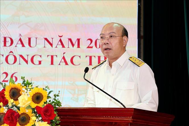 Ông Nguyễn Tiến Trường, Trưởng Thuế Hải Phòng phát biểu. Ảnh: Hoàng Ngọc – TTXVN