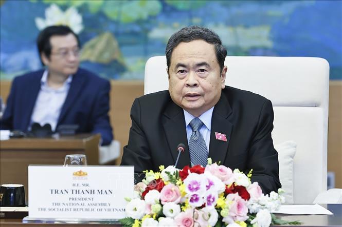 Chủ tịch Quốc hội Trần Thanh Mẫn phát biểu. Ảnh: Doãn Tấn - TTXVN