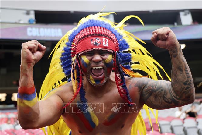 Cổ động viên đội tuyển Colombia. Ảnh: THX/TTXVN phát