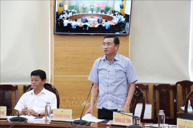 Lãnh đạo các sở, ngành, địa phương tham dự hội nghị, thảo luận các giải pháp thúc đẩy giải ngân vốn đầu tư công và thực hiện mục tiêu tăng trưởng GRDP hai con số trong năm 2026. Ảnh: Bùi Giang - TTXVN