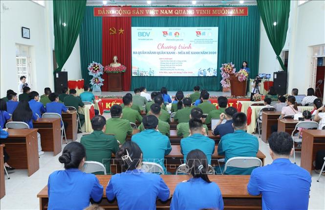 Chương trình Ra quân hành quân xanh – Mùa hè xanh năm 2026 tại xã Kiên Mộc, tỉnh Lạng Sơn. Ảnh: Anh Tuấn – TTXVN