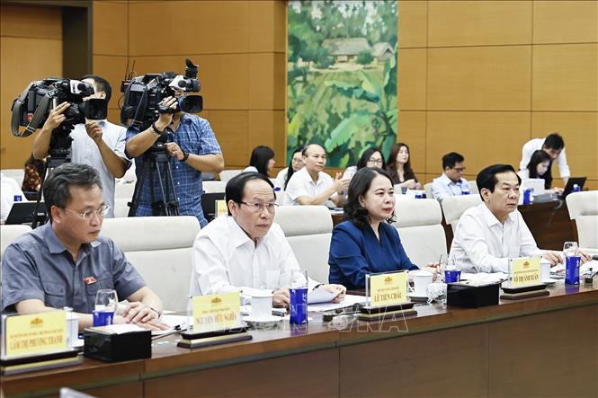 Phó Chủ tịch nước Võ Thị Ánh Xuân, Phó Thủ tướng Chính phủ  Lê Tiến Châu và đại biểu dự phiên họp. Ảnh: Doãn Tấn - TTXVN
