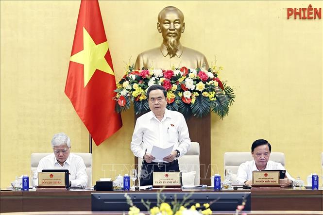 Chủ tịch Quốc hội Trần Thanh Mẫn phát biểu. Ảnh: Doãn Tấn - TTXVN