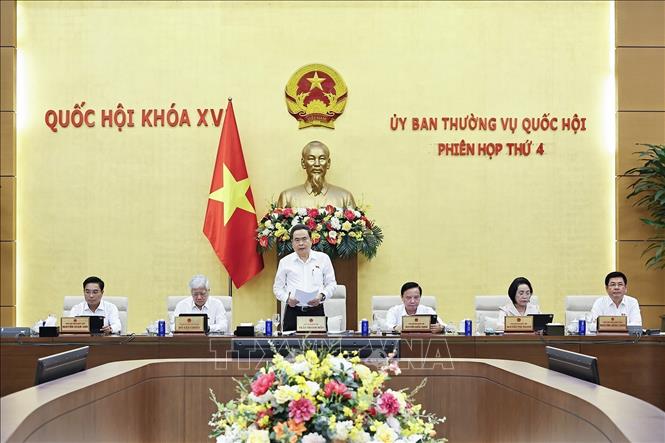 Chủ tịch Quốc hội Trần Thanh Mẫn phát biểu. Ảnh: Doãn Tấn - TTXVN