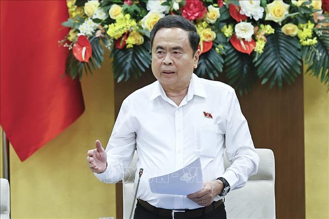 Chủ tịch Quốc hội Trần Thanh Mẫn phát biểu. Ảnh: Doãn Tấn - TTXVN